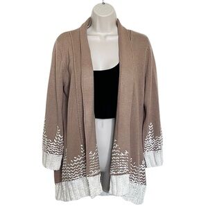 Cupio Tan and ivory Cardigan | Size Large